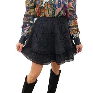 Chic Black Layered Mini Skirt